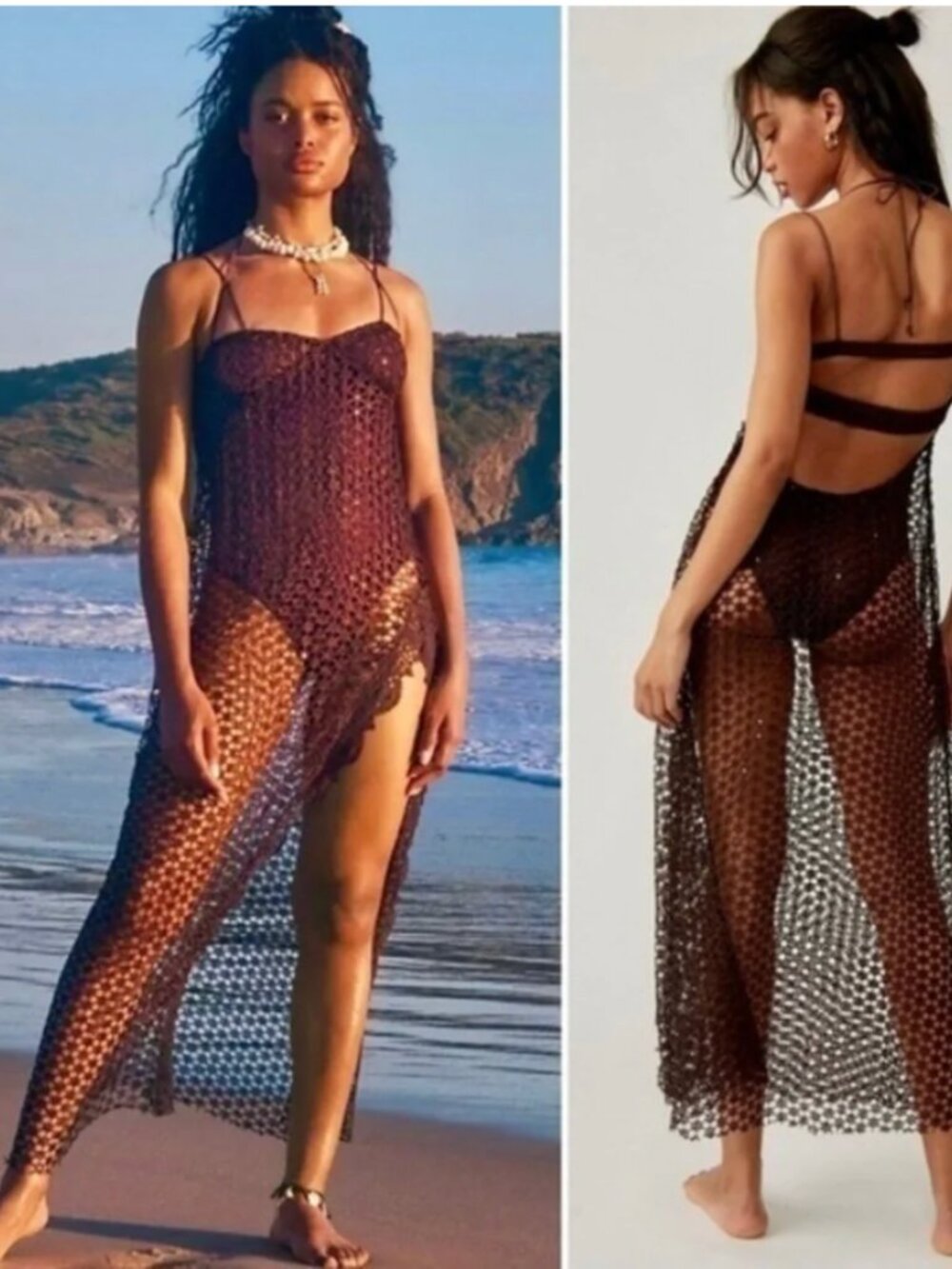 NEW NWT Free People Smoke and Mirrors Bodysuit in Merlot Brown Sequin S